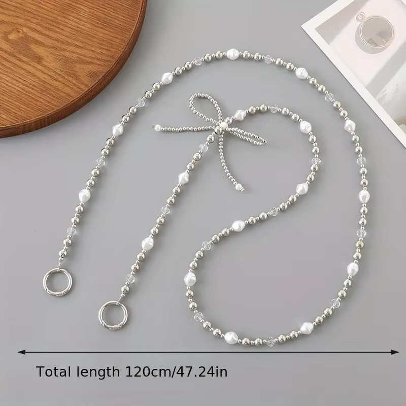 Nouvelle lanière créative pour téléphone portable, nœud en perles, ficelle de perles, accessoires de bagages à bandoulière, étui de téléphone, pendentif en chaîne
