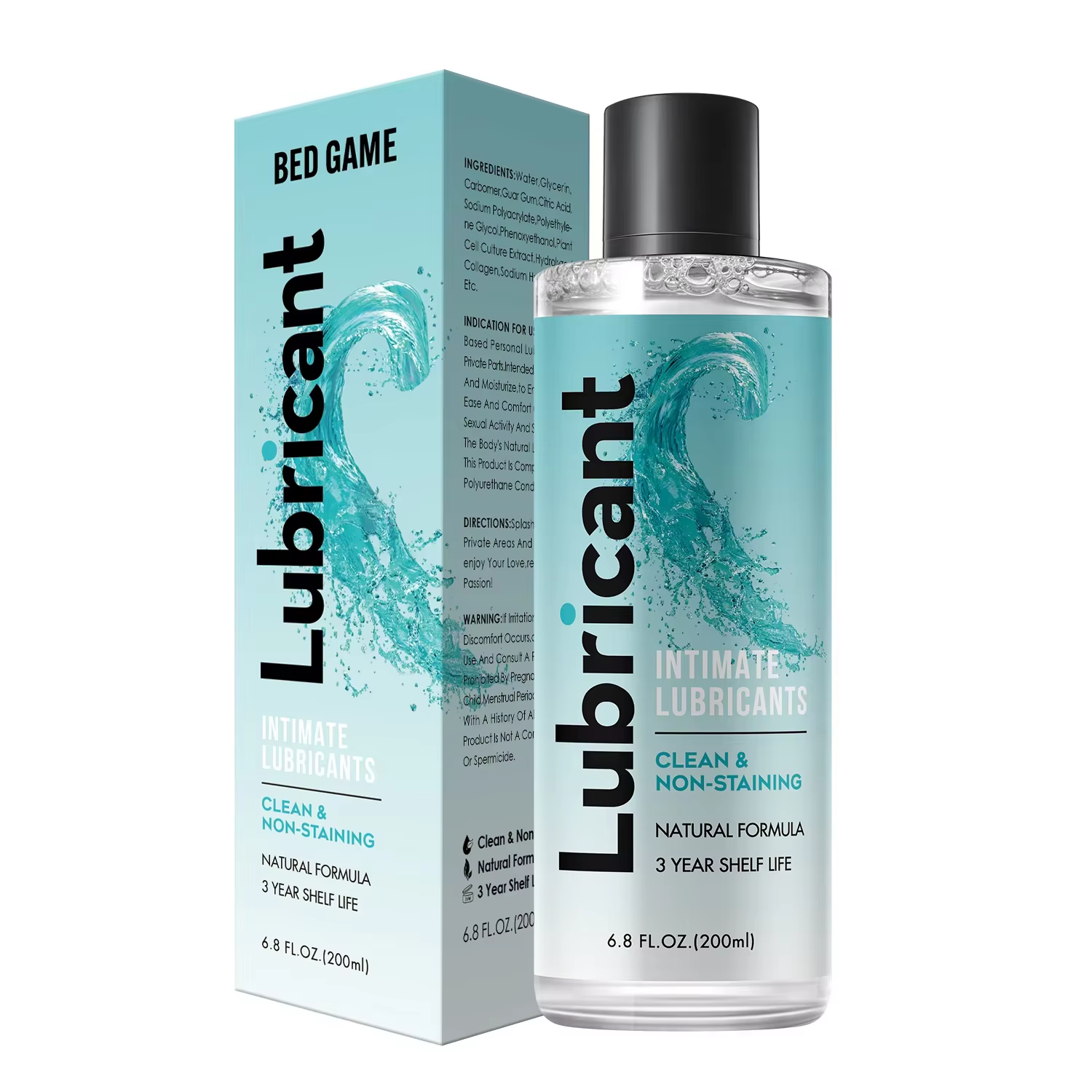 Gel lubrifiant intime à base d'eau, aromatisé à la menthe poivrée, soin personnel hydratant, longue durée, non tachant, 200 ml