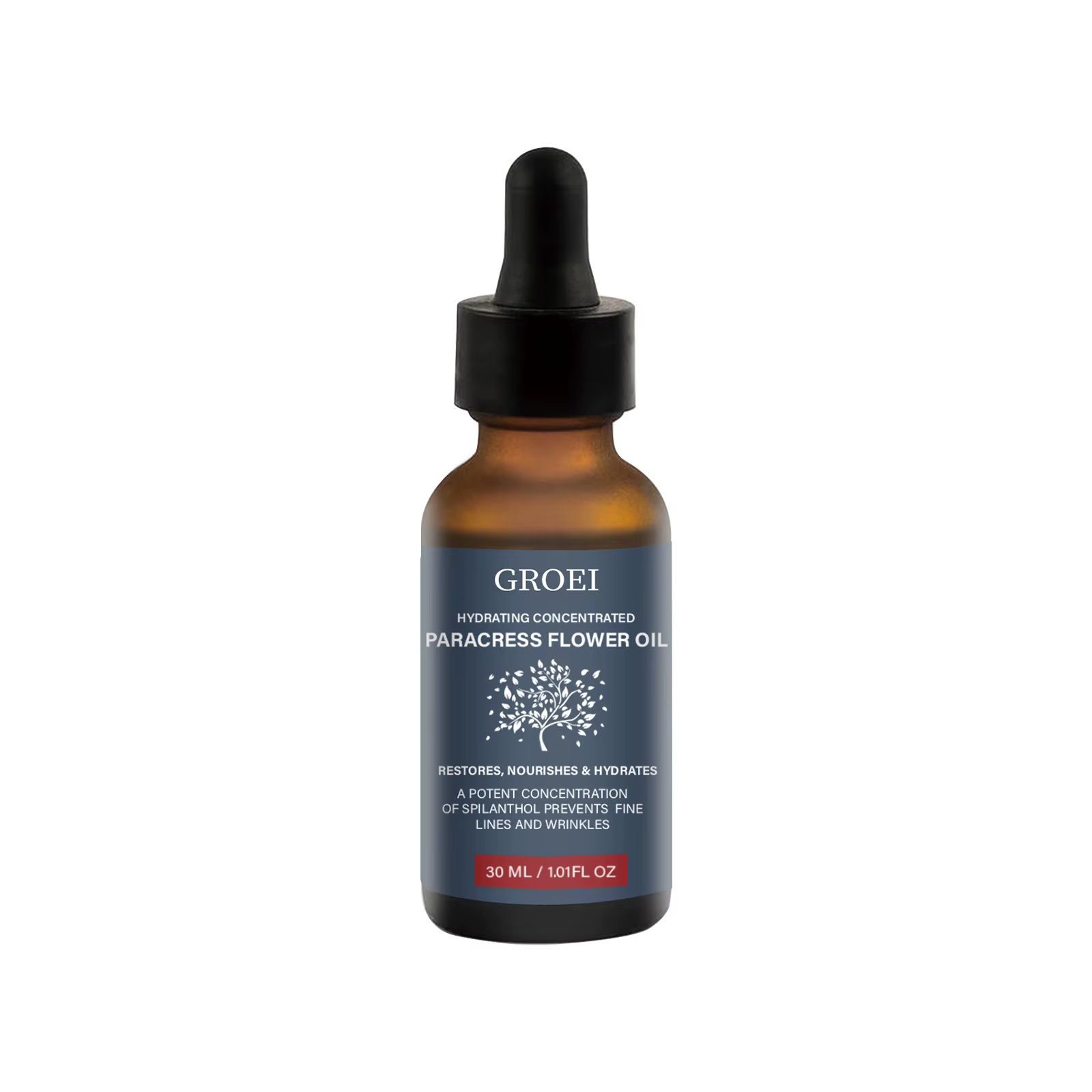 GROEI huile de fleur de paracress hydratante 30ml huile pour le visage Anti-âge réduire les ridules et les rides stimule le collagène sérum raffermissant naturel