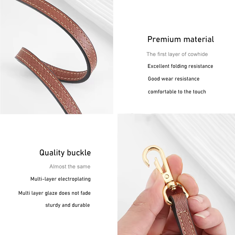 Sangle de sac à bandoulière en cuir pour Longchamp Mini, sangle de sac à bandoulière marron, ceinture de sac, accessoires de remplacement durables pour sac à main