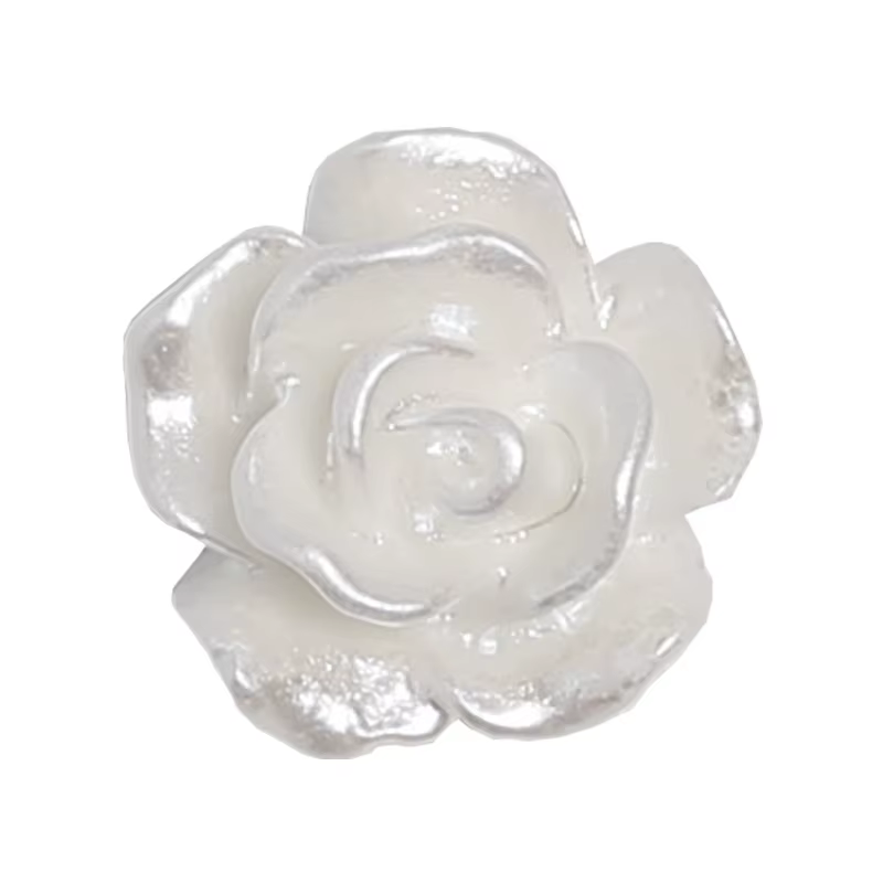 50pcs mignon nouvelle résine Mini 3D blanc plaqué Rose ongles strass gemmes paillettes Nail Art bijoux manucure