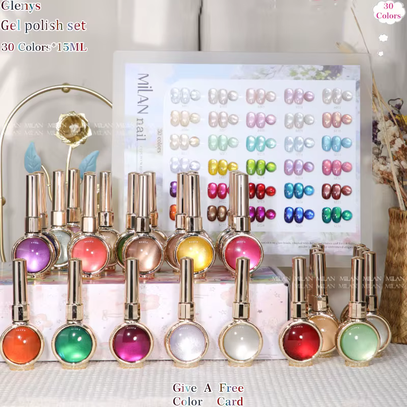 Gel vernis à ongles effet œil de chat 30 couleurs Glenys