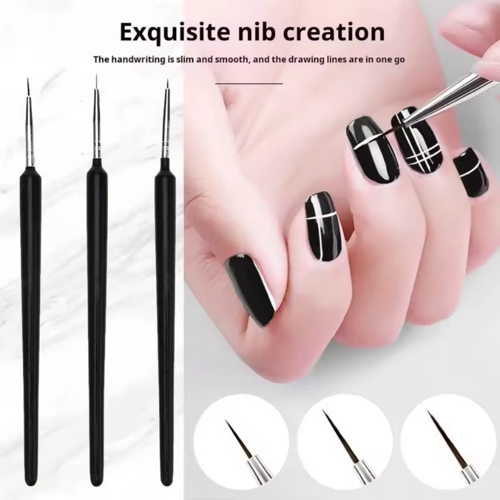 LULAA – ensemble de 3 pinceaux pour nail art