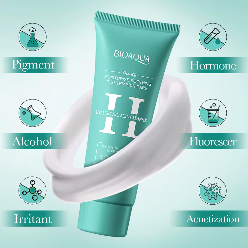 BIOAQUA nettoyant pour le visage à l'acide hyaluronique mousse de lavage du visage hydratante Anti-âge nettoyant pour le visage produits de soins de la peau du visage