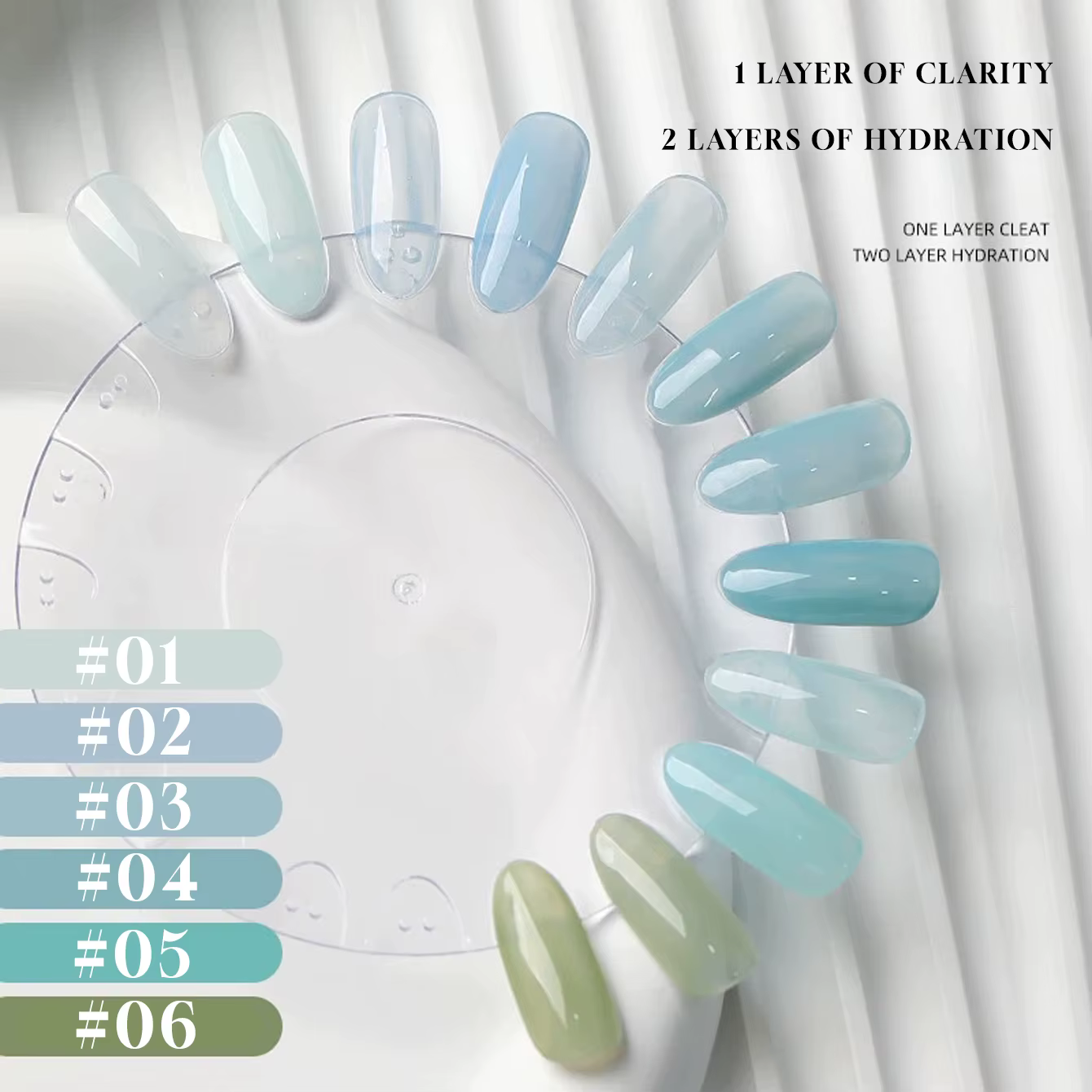 MIANEL Hokkaido Blue Nail Gel 2026 Nouvelle Collection Été Rafraîchissante Transparente Effet Glacé Vert Lait