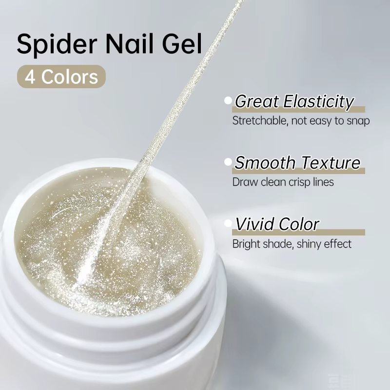 LILYCUTE 8ml Gel à ongles pailleté effet araignée