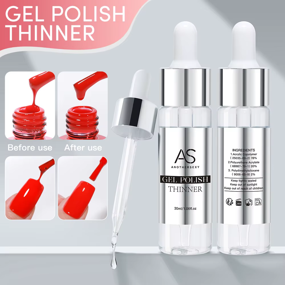 AS 30ml Diluant Gel Transparent 30G pour Vernis à Ongles