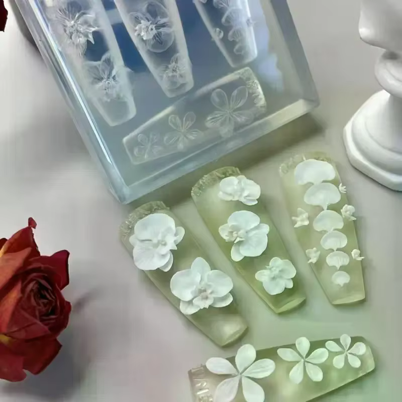 Moule à ongles en Silicone Transparent 3D