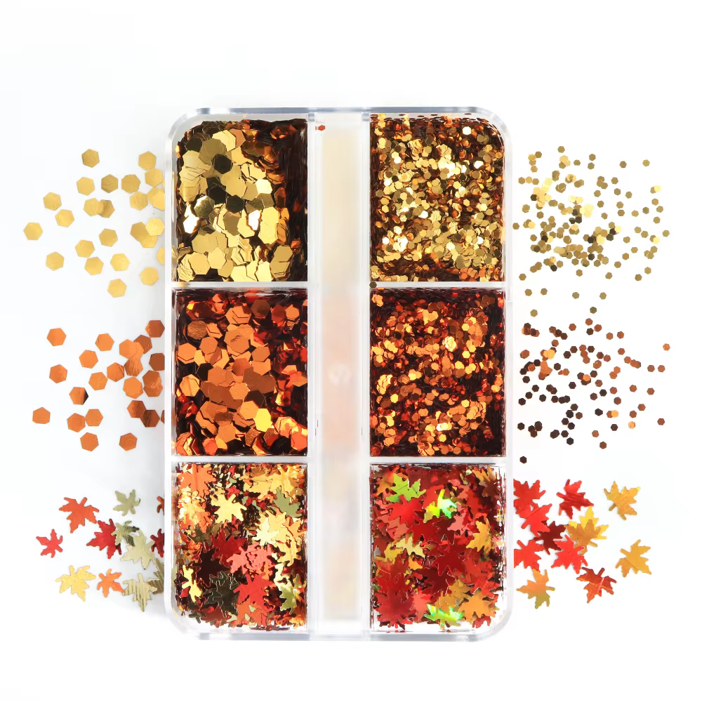 Automne Nail Art paillettes