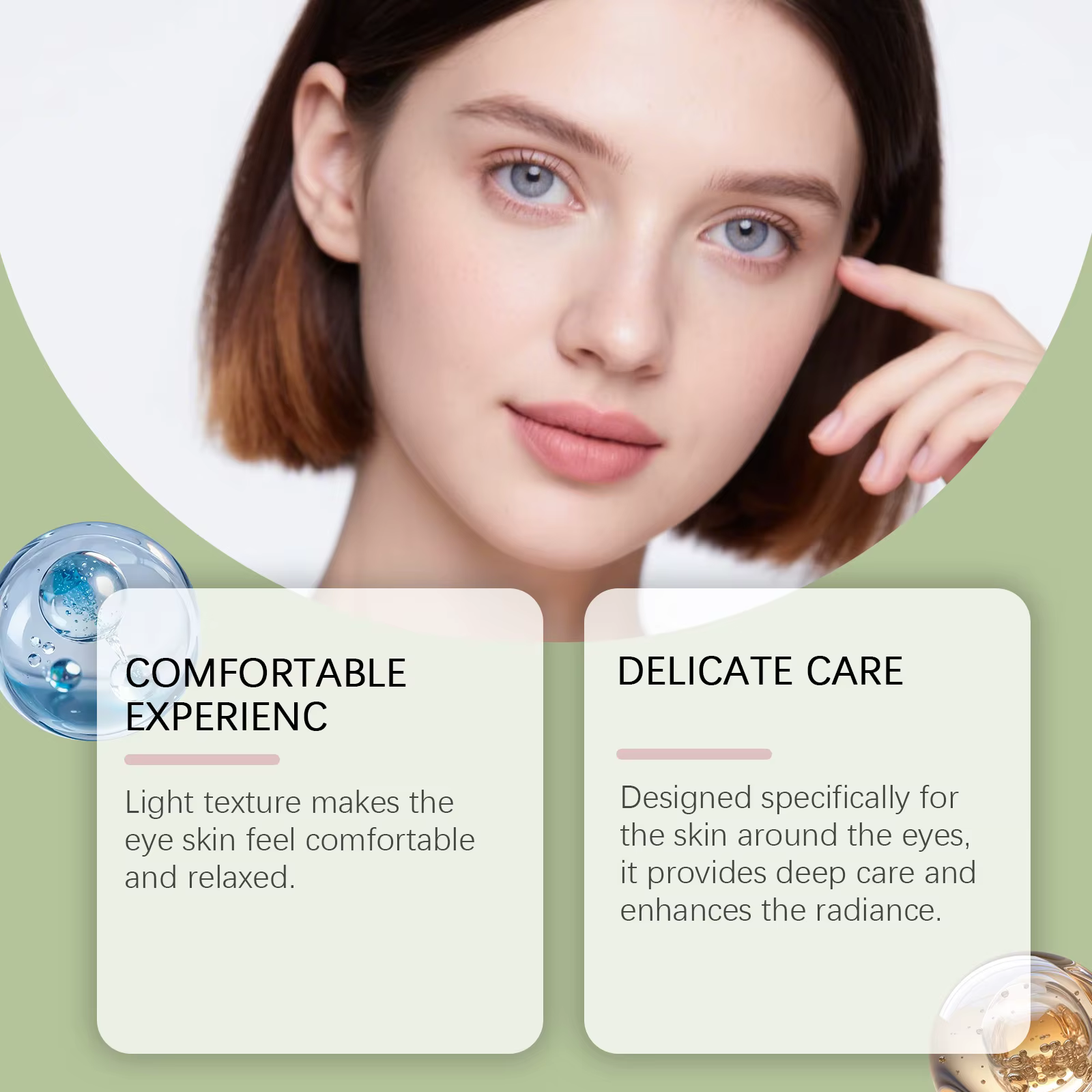 La crème pour les yeux à l'avocat estompe les ridules et les rides, raffermissant, lissant le contour des yeux, Anti-poches, correcteur de cernes pour les yeux jeunes