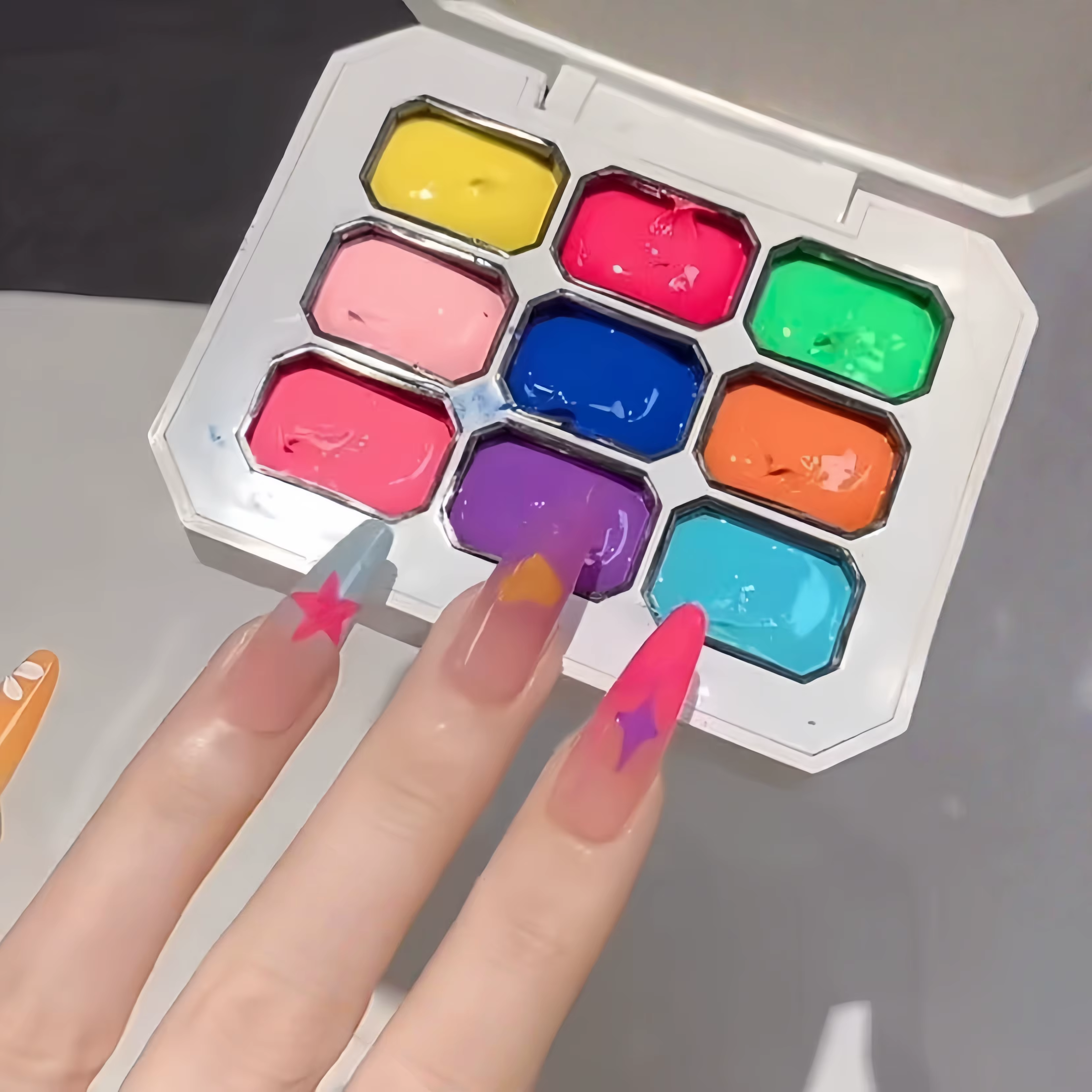 Gel fluorescent pour ongles en 9 couleurs