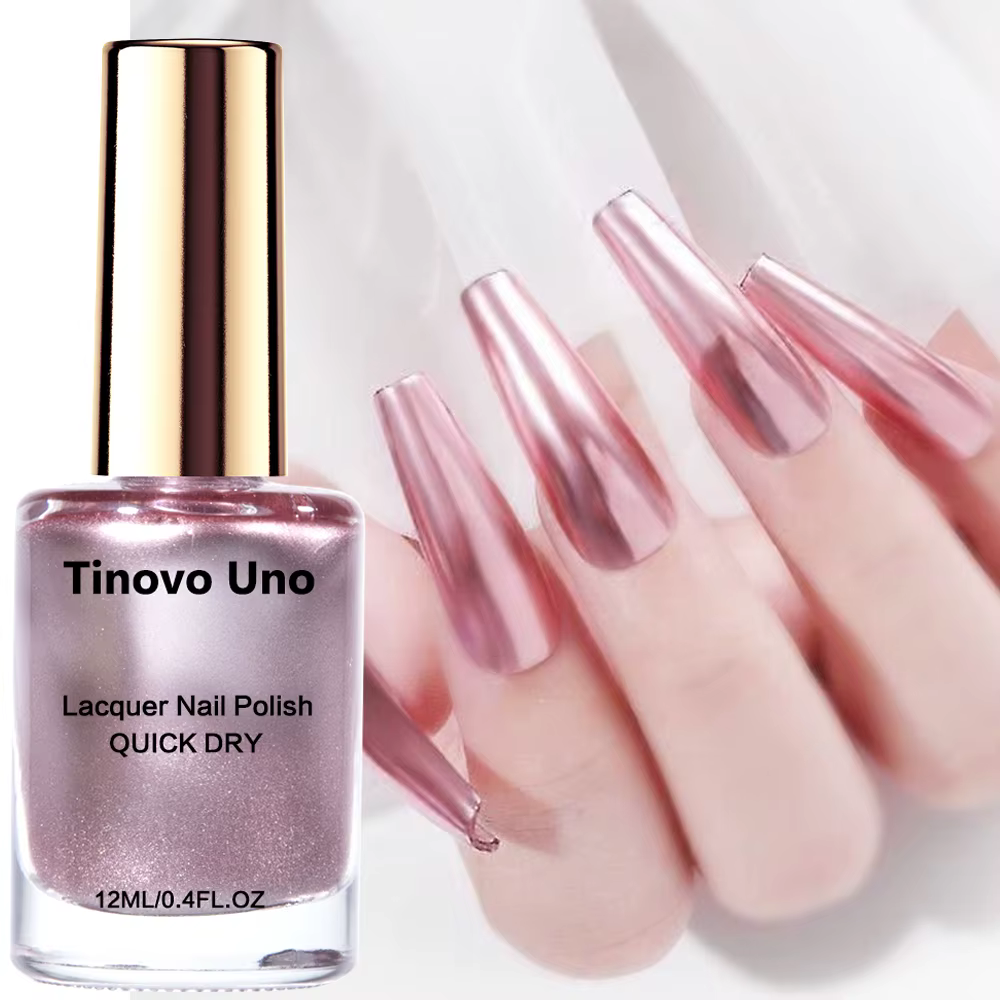 Tinovo Uno vernis à ongles métallique or Rose renforcement