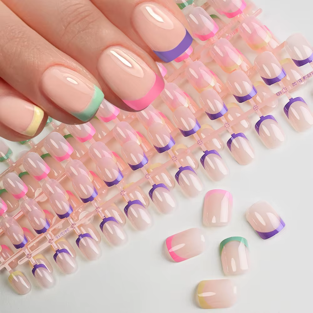 Ensemble d'ongles français à pression