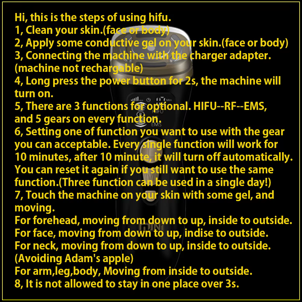 Black Magic-Mini Machine HIFU 2.0, Appareil à Ultrasons RF EMS, Micro-Courant, Lifting, Raffermissement, Soins de la Peau, Déformable