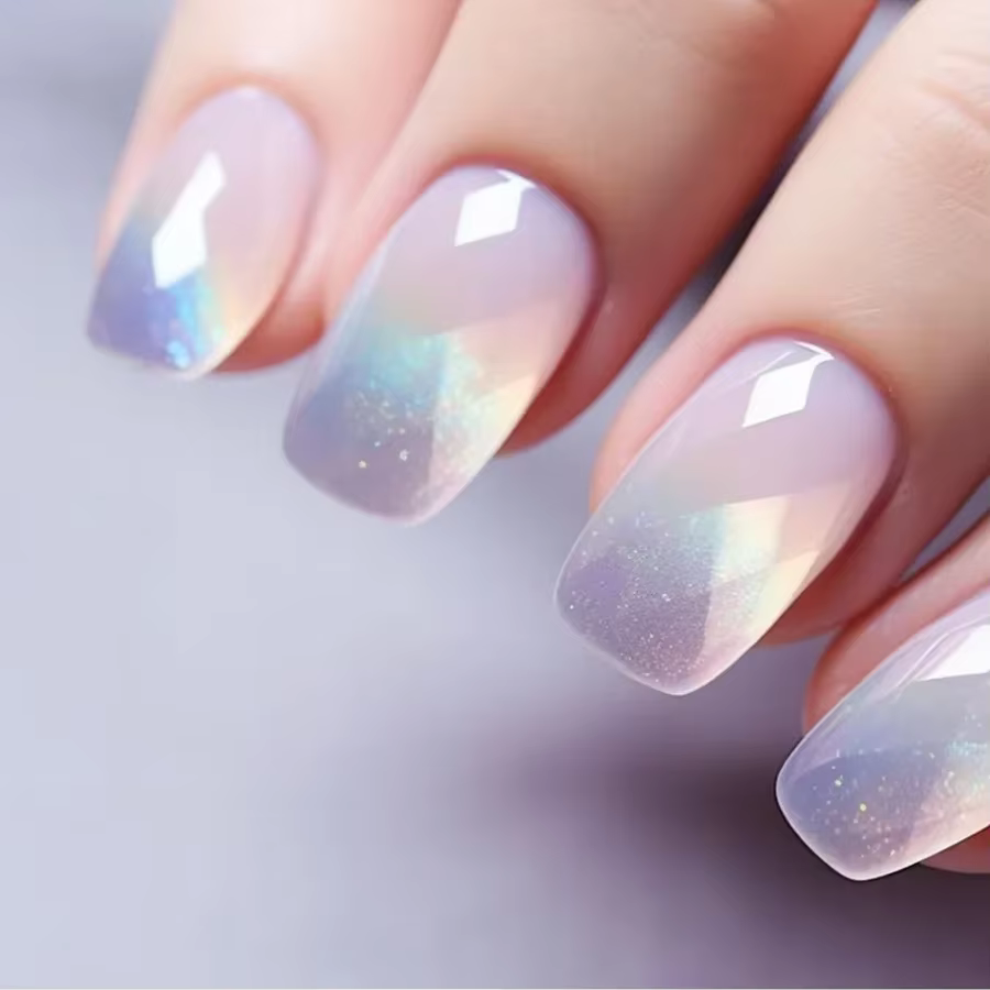 Faux ongles océan bleu