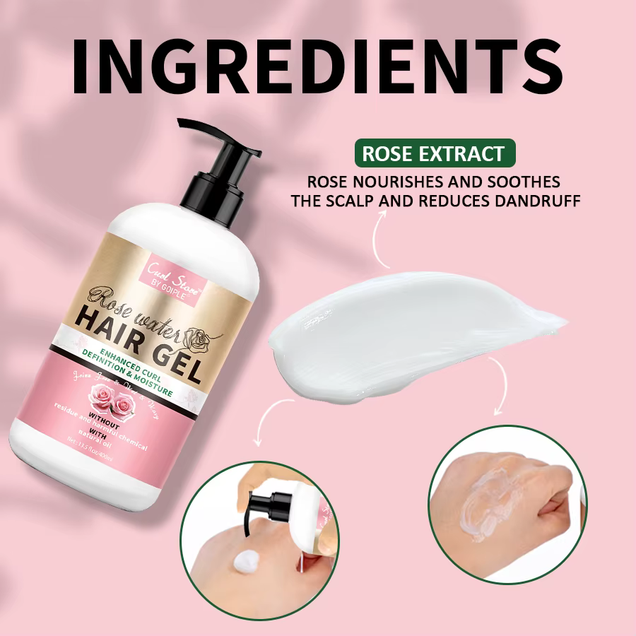 GOIPLE – Gel capillaire naturel à l'eau de Rose, crème définissante pour améliorer les boucles, contrôle de l'humidité, produits coiffants bouclés