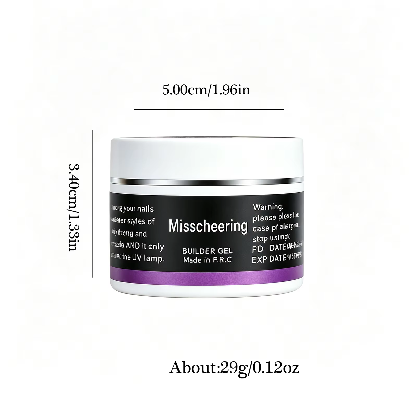 Misscheering Gel de construction pour ongles 60ml Transparent / Rose Nude / Blanc Gel UV LED dur pour réparation et