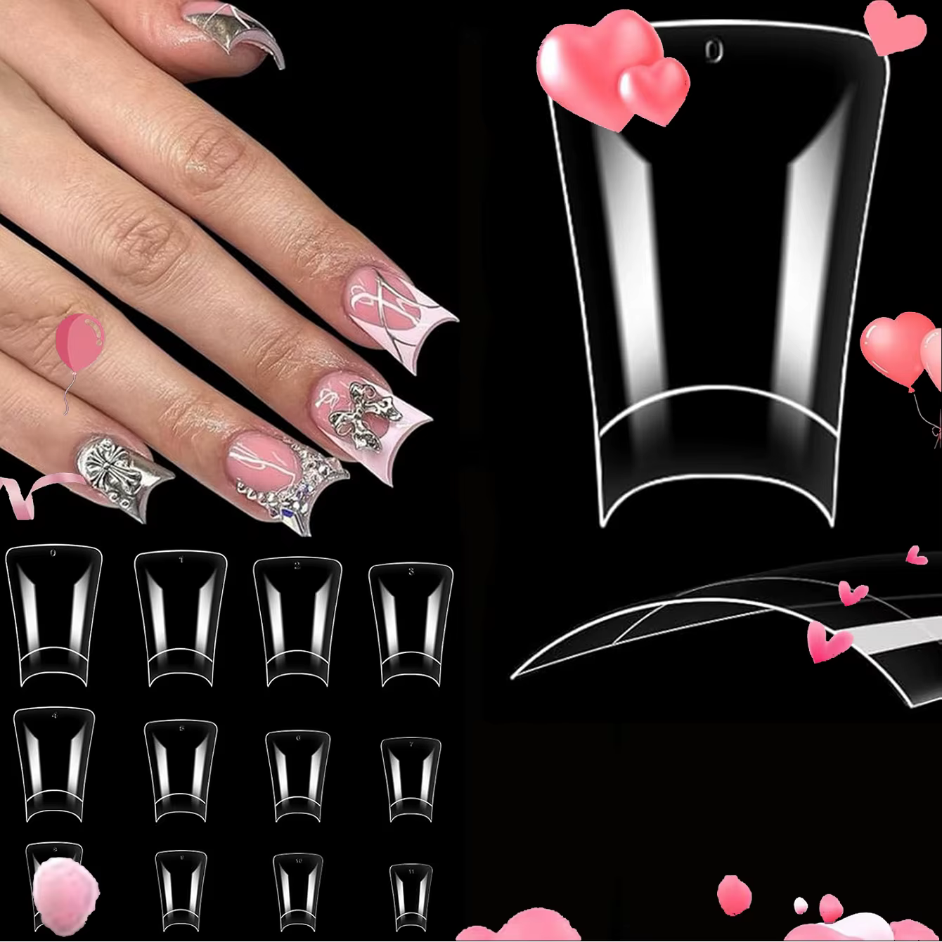 100 faux ongles en forme de bec de canard