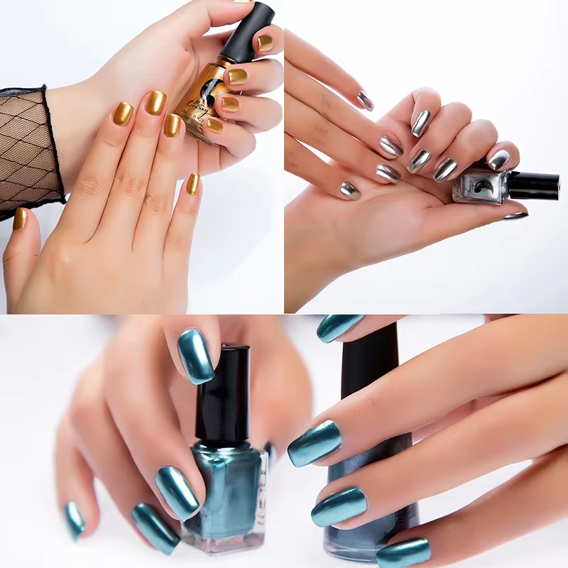 Verhéritage à ongles couleur métal semi-continu