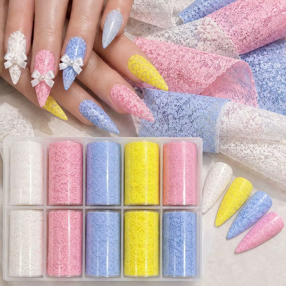 Autocollants pour ongles en dentelle