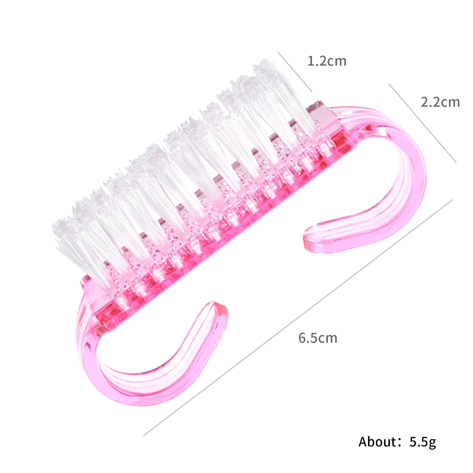 1/5/20 pièces brosse à ongles en acrylique couleur rose Nail Art manucure pédicure doux enlever la poussière en