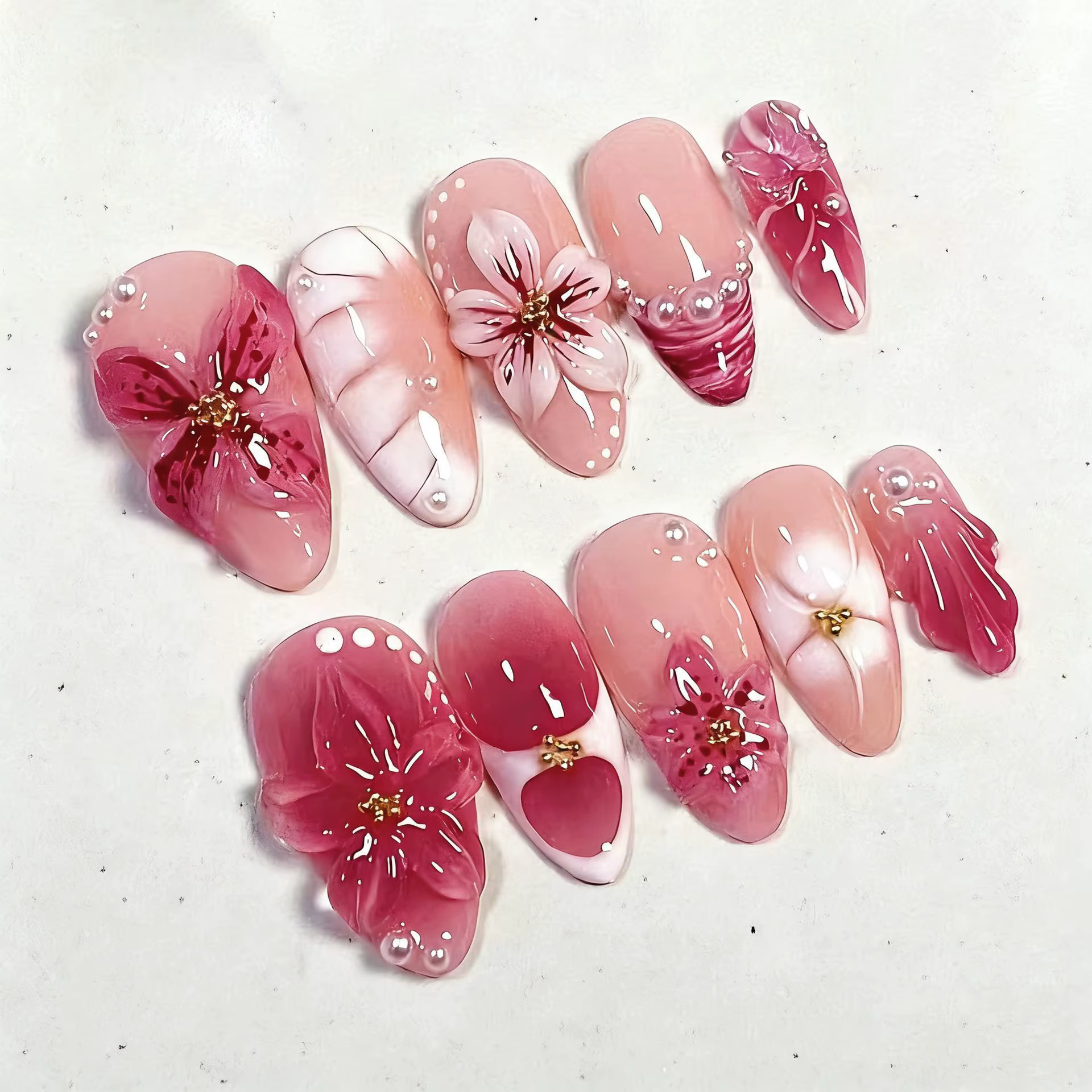 24 pièces doux Cool français faux ongles patchs Vintage Y2k
