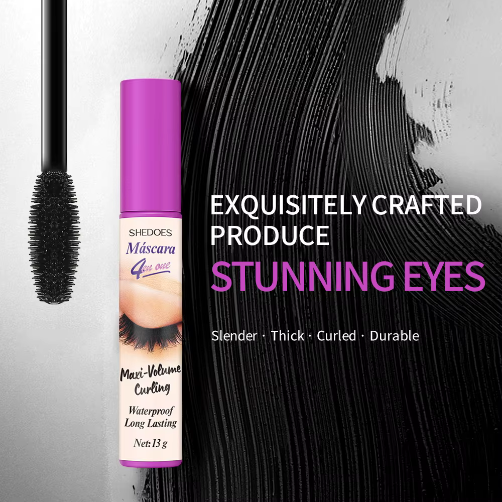 Le mascara 4D est durable, mince, recourbé et dense, imperméable, résistant à la transpiration et sans bavures.