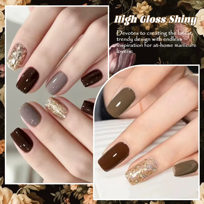 9 couleurs chaud hiver tapotement peinture Gel vernis à ongles effet paillettes tremper Gel