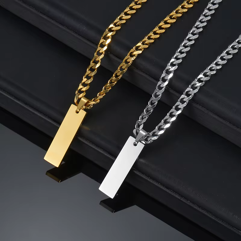 Nextvance – collier personnalisé avec image d'yeux, pendentif rectangulaire en acier inoxydable gravé au Laser pour femmes et hommes, bijoux cadeaux