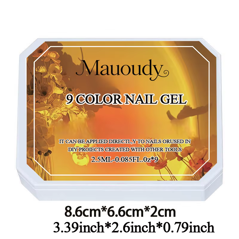 Vernis à ongles solide néon à grille nueve carrés de 9 couleurs