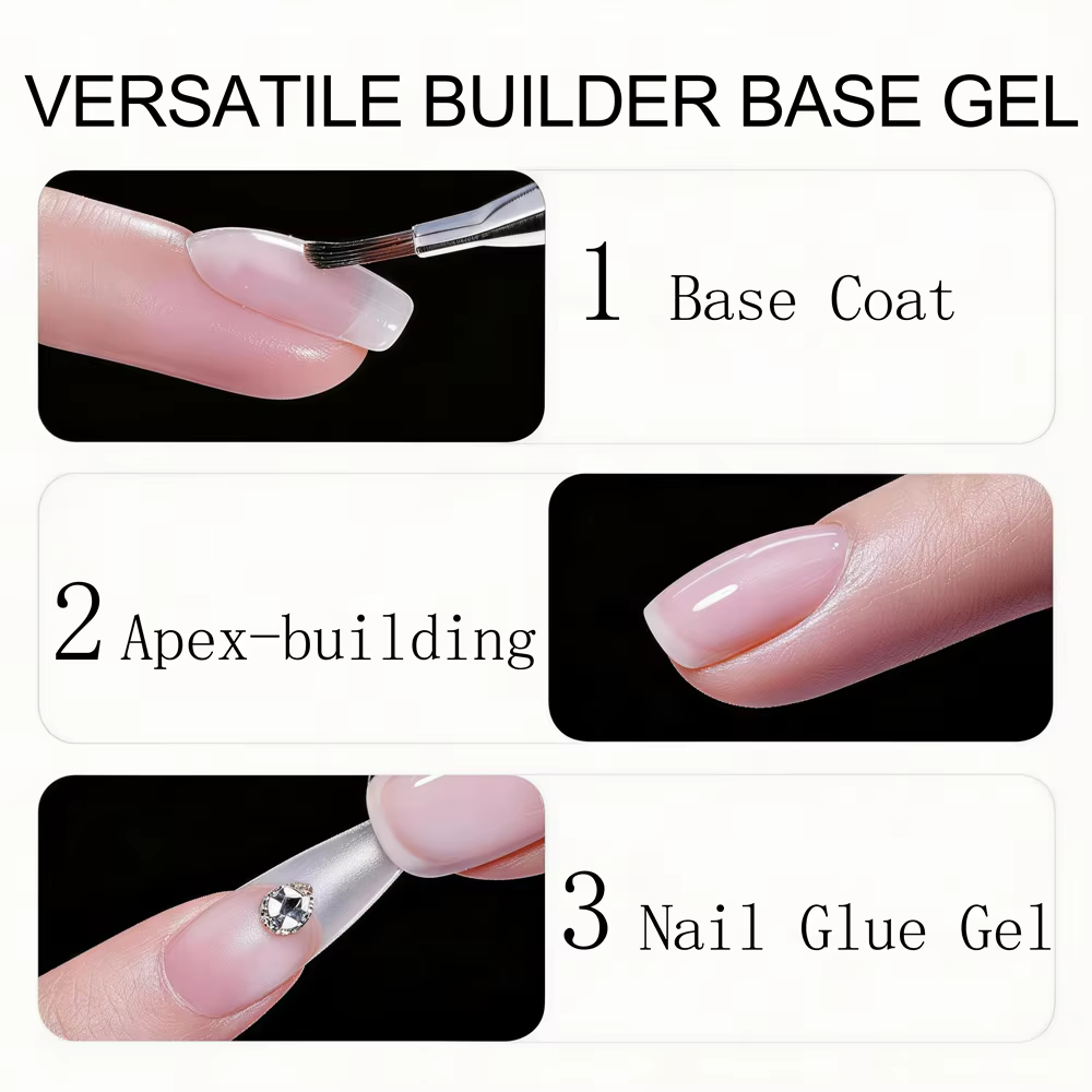 Gel Constructeur 15g pour Ongles – Gel d'Extension Longue Durée Soak-Off pour Débutants
