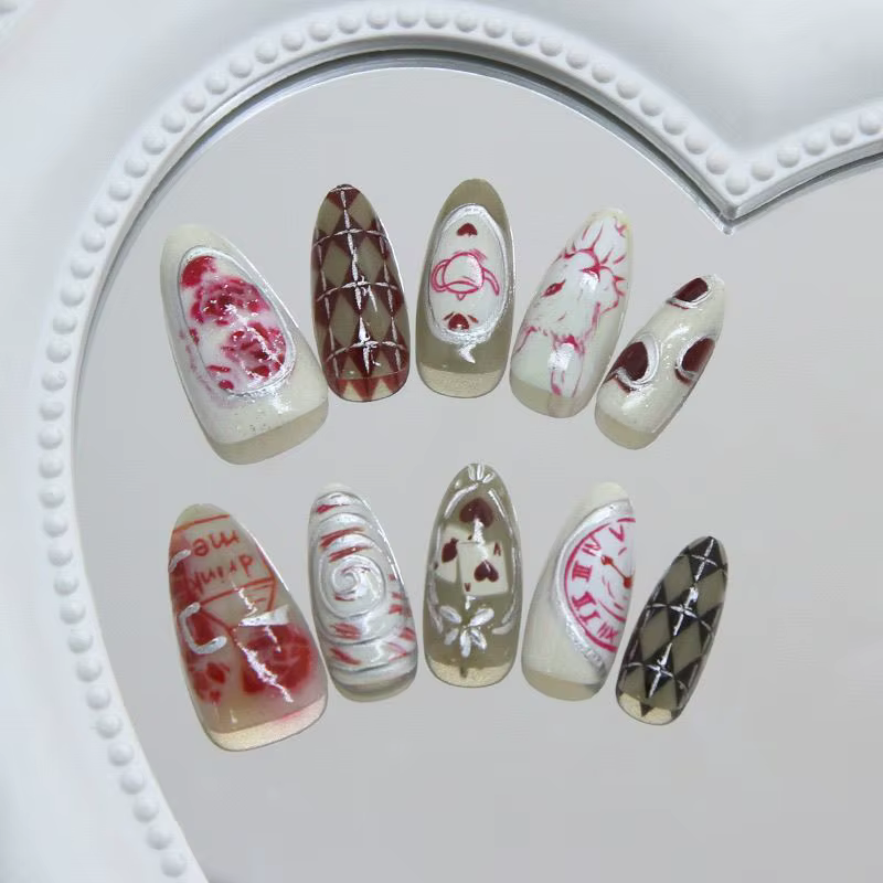 24 faux ongles gothiques Dark Fairy