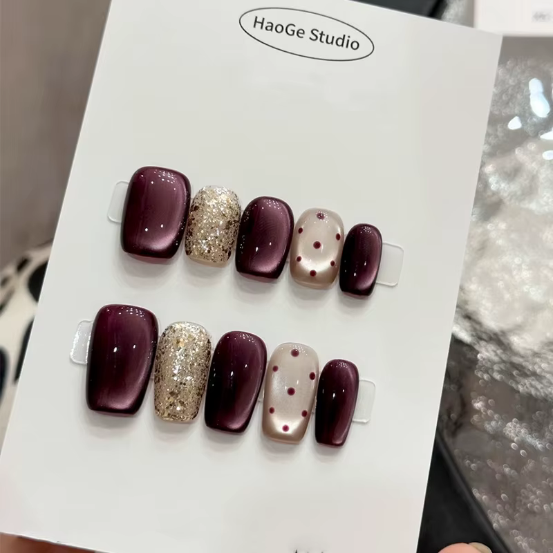 10 pièces de faux ongles faits à la main