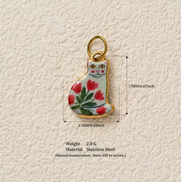 Nouveau Collier DIY Tendance avec Pendentif Chat de Dessin Animé pour Femmes et Filles, Accessoire de Peinture, Cadeau DIY