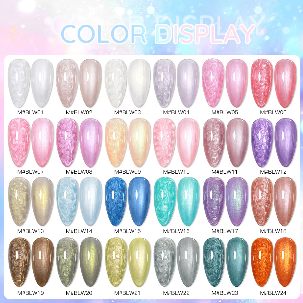 AS 8ml fil coquille Gel vernis à ongles pas ensemble 24 couleurs blanc perle