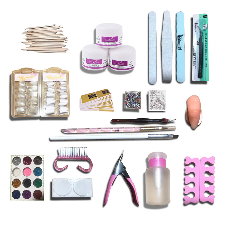 Kit d'ongles en acrylique 23 en 1 pour débutants