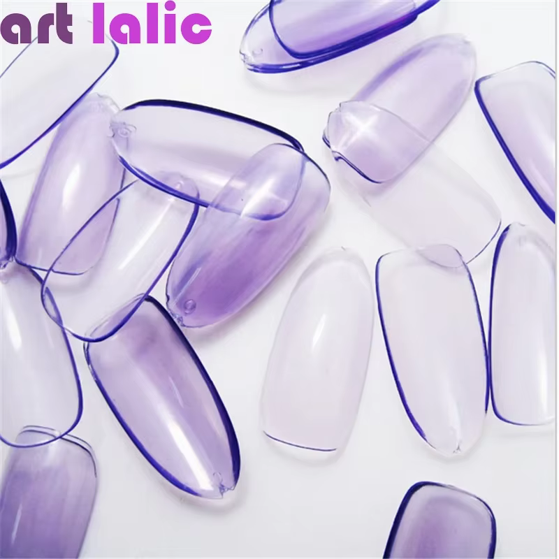 500 faux ongles en gel UV acrylique de forme ovale à couverture complète pour manucures et nail art