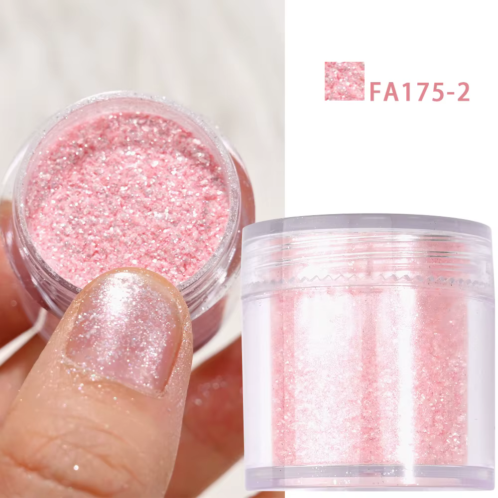 16 couleurs printemps rose aurore opale polarisée ongles flocons non-mince irisé miroitant poudre bricolage manucure