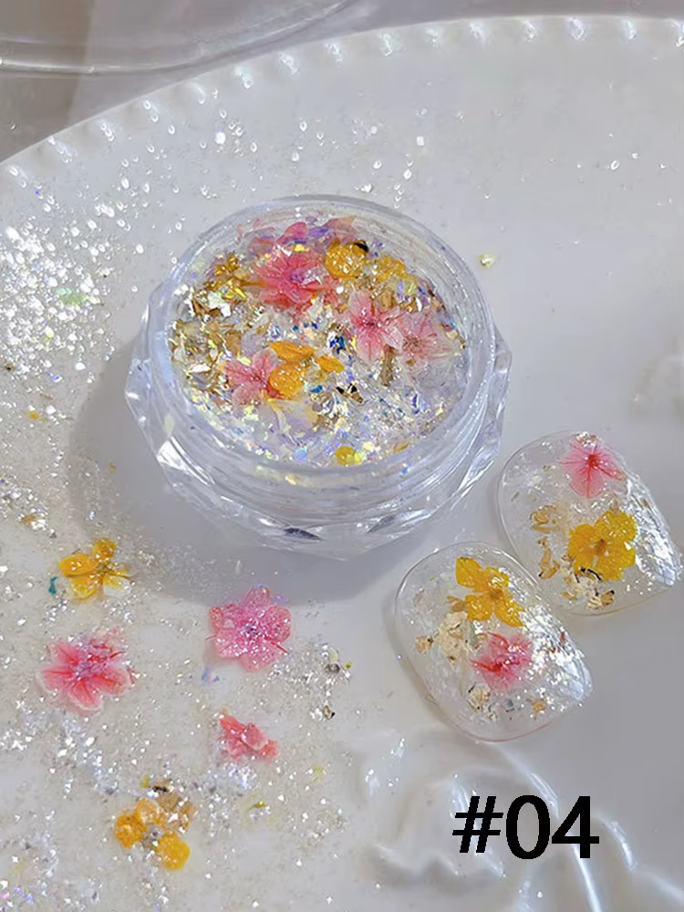 1/6 pièce de poudre à ongles Opal Flower