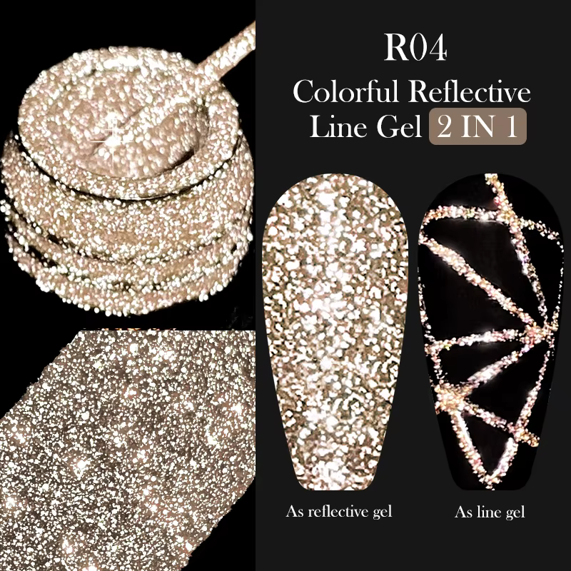 LILYCUTE 5ML Champagne or réfléchissant paillettes Gel vernis à ongles brillant scintillant français Semi Permanent