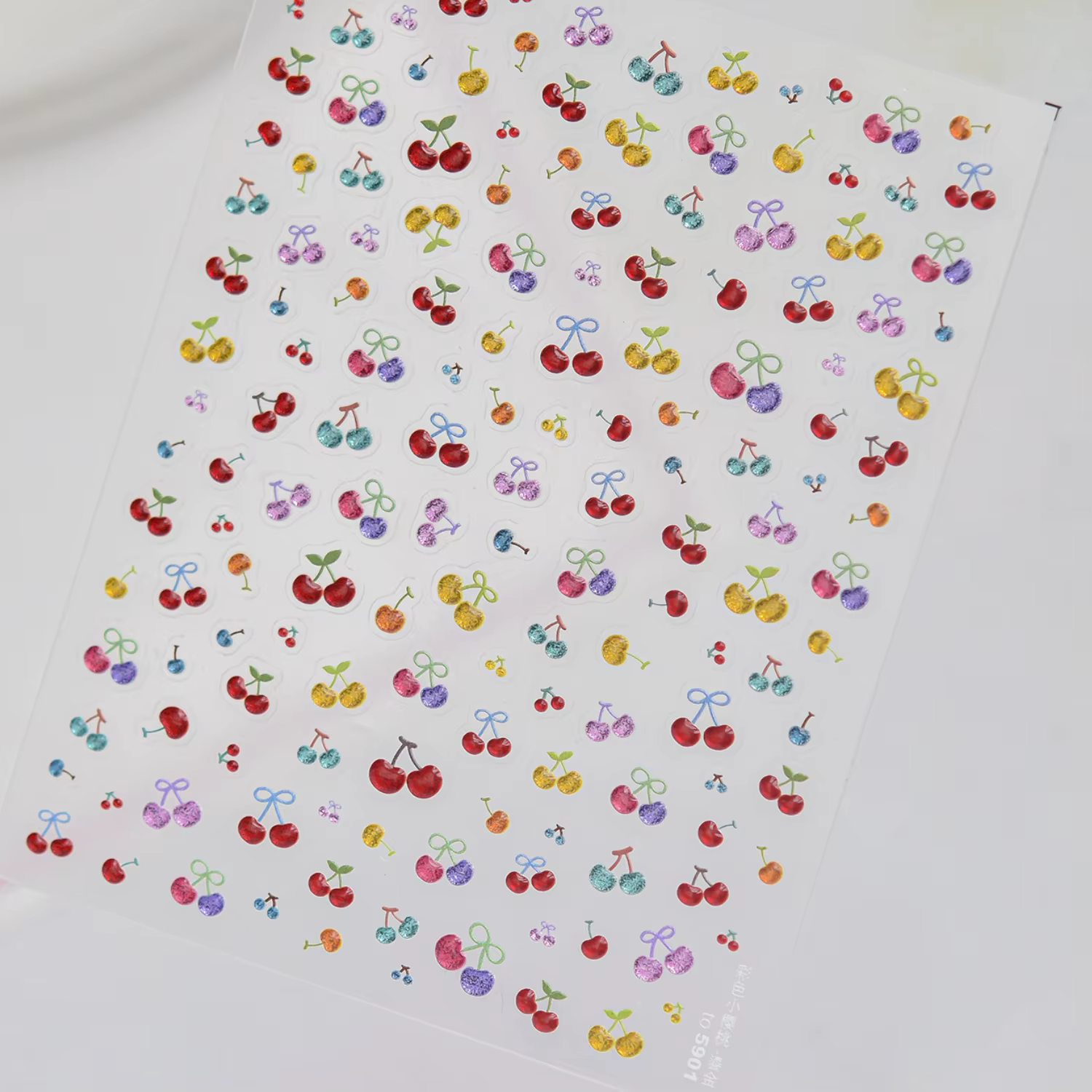 Autocollants 5D pour ongles motif nœud cerise