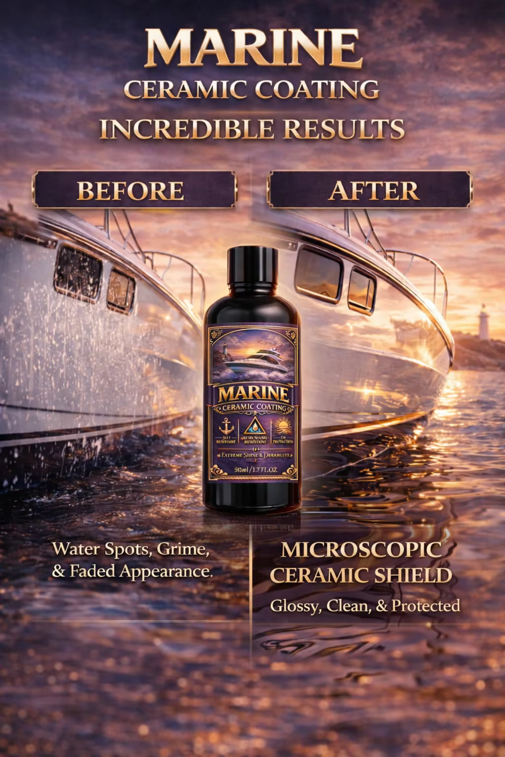 Revêtement Céramique Marin Qualité Professionnelle – Peinture Bateau Haute Brillance & Protection de Surface pour Yachts