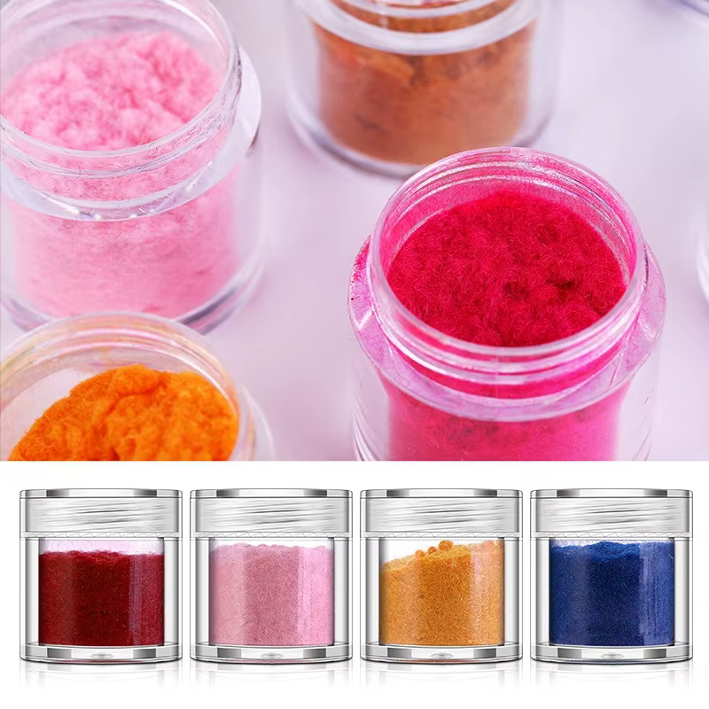 10 couleurs hiver Nail Art accessoires velours paillettes ongles en peluche poudre bricolage
