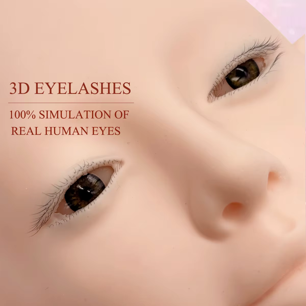 Tête de formation professionnelle pour extensions de cils avec peau - comme une douceur pour les techniciens de cils Utilisation en salon