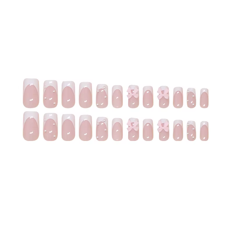 Faux ongles de ballet à presser avec motif de fleurs