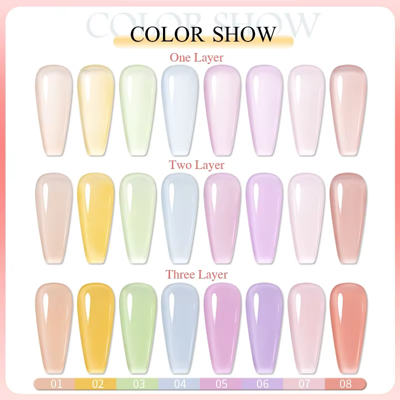 PUENTE gelée ongles Gel 7.5ML Semi-transparent couleur rose nu Gel vernis tremper UV