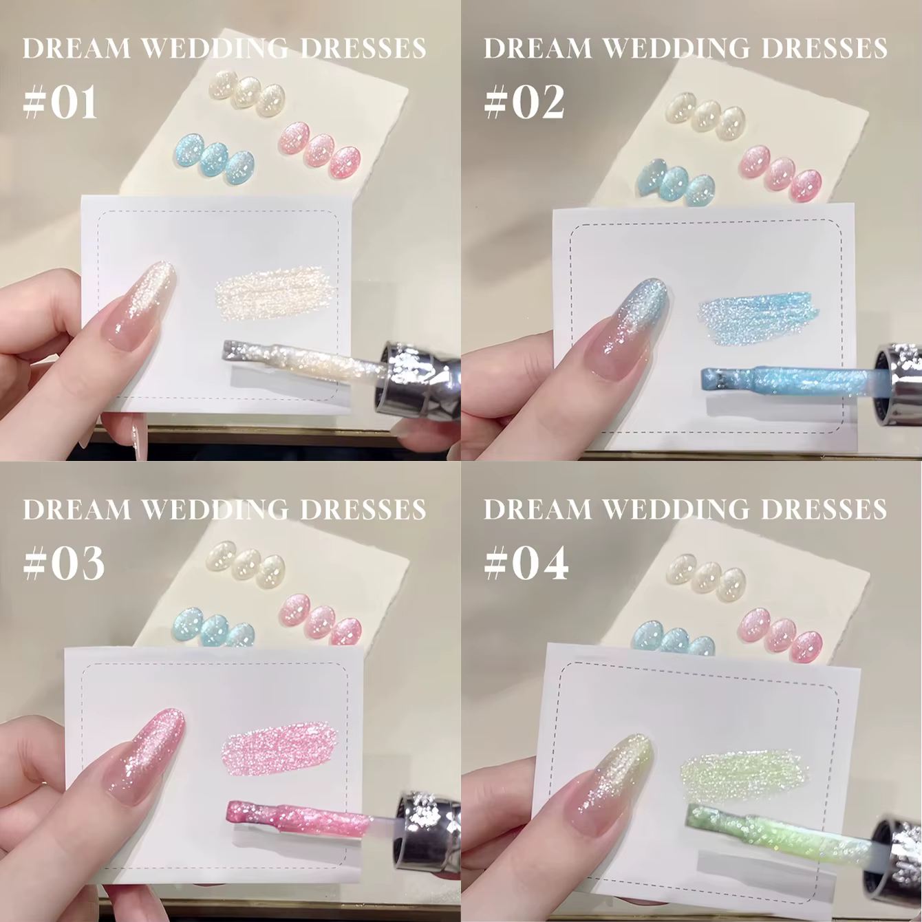 MIANEL 12ml Vernis à Ongles Gel Scintillant Effet Robe de Mariée