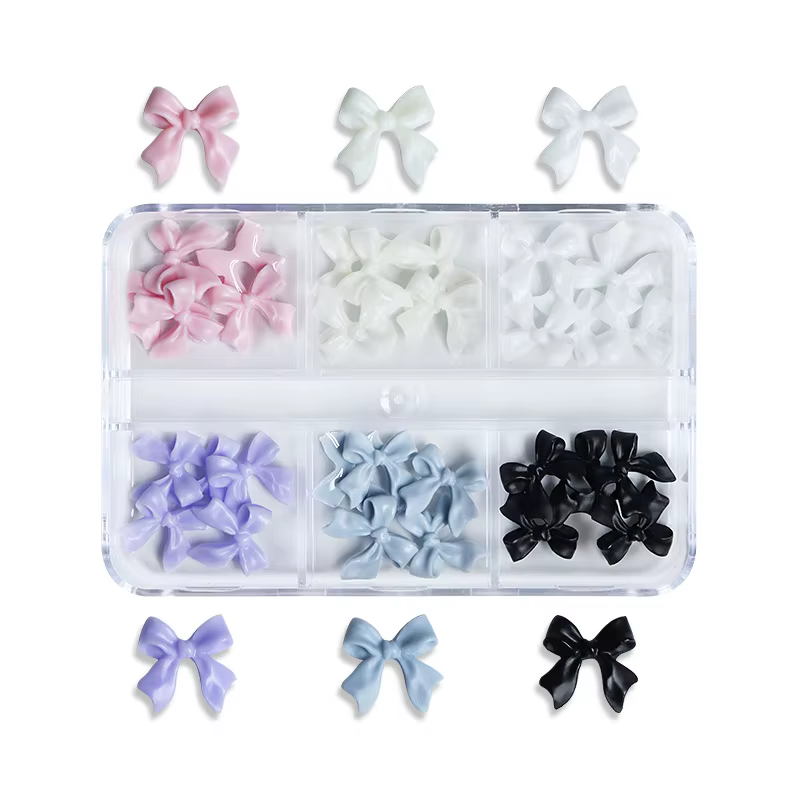 30pcs Kawaii Mini Arc 3D Mignon Nail Art Décorations Matte Papillon Ongles Charmes Conceptions DIY Résine Accessoires