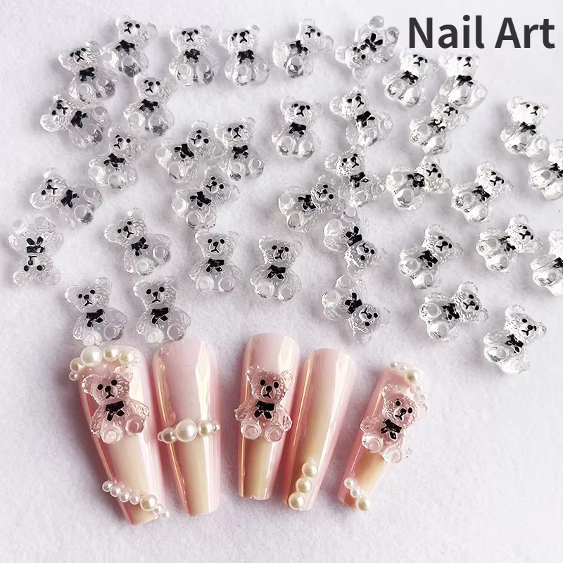Breloques pour ongles en forme d'ours