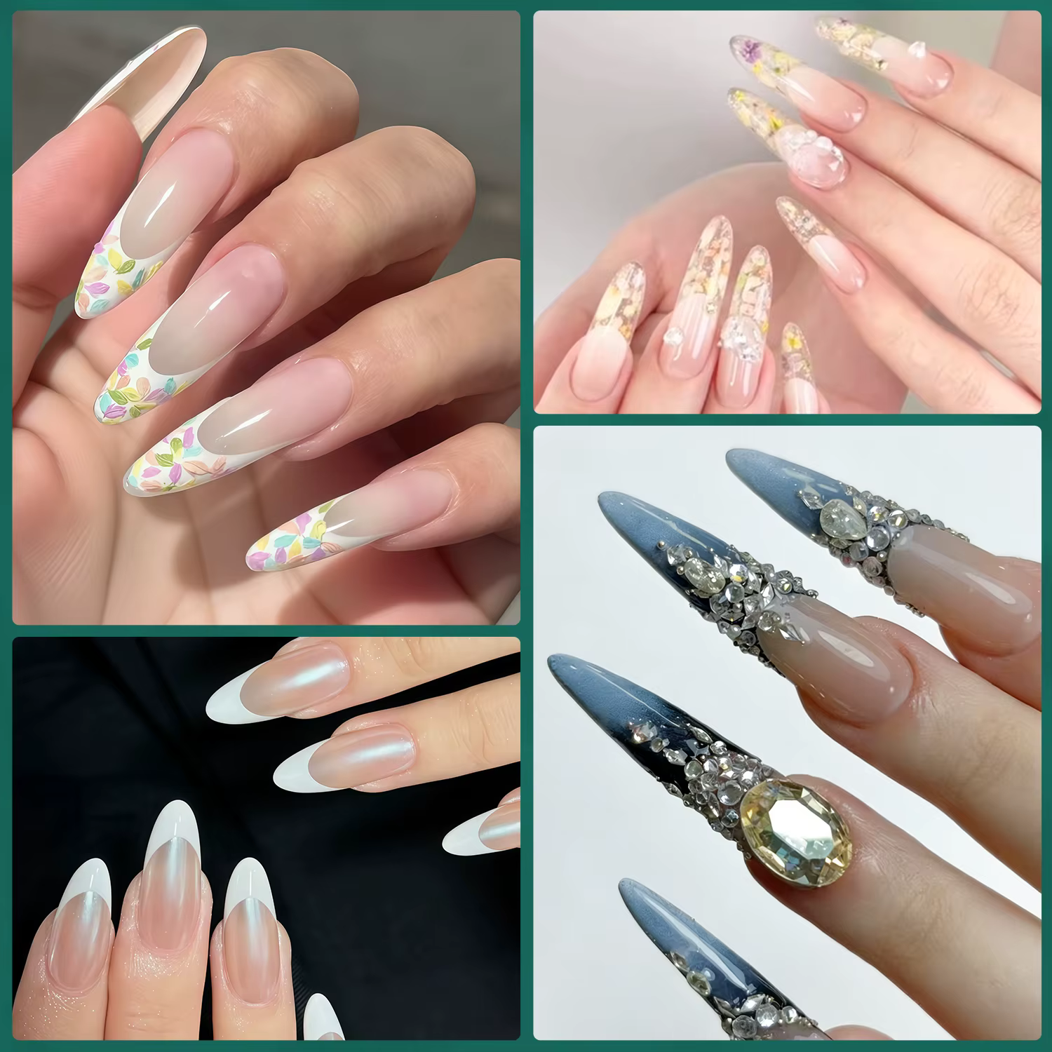 Nailpop French Zone Dual Nail Forms 15 Tailles Ultra Résistantes Professionnelles Faciles à Réutiliser pour Extension